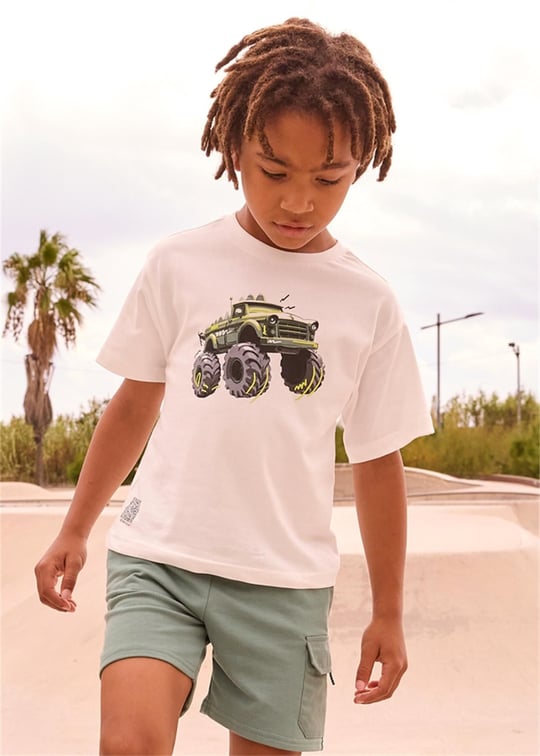 Mayoral Erkek Çocuk Baskılı Tişört Beyaz 3069