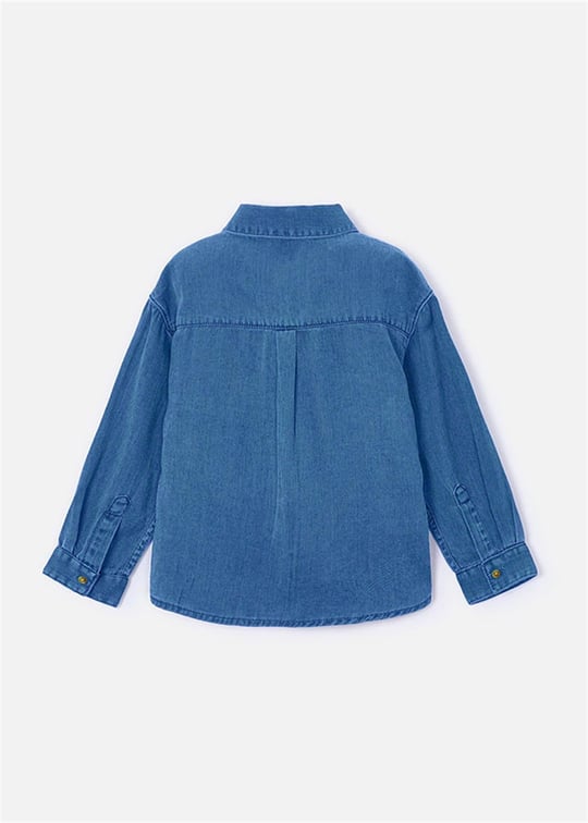 Mayoral Erkek Çocuk Cepli Denim Gömlek Mavi 4103