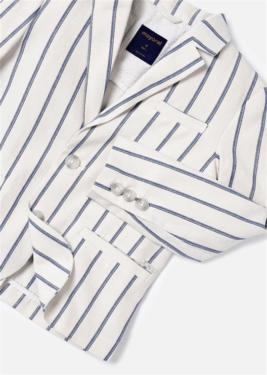 Mayoral Erkek Çocuk Çizgili Keten Blazer Ceket Taş 3485