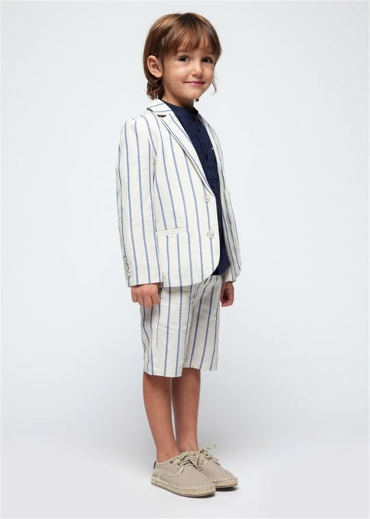 Mayoral Erkek Çocuk Çizgili Keten Blazer Ceket Taş 3485