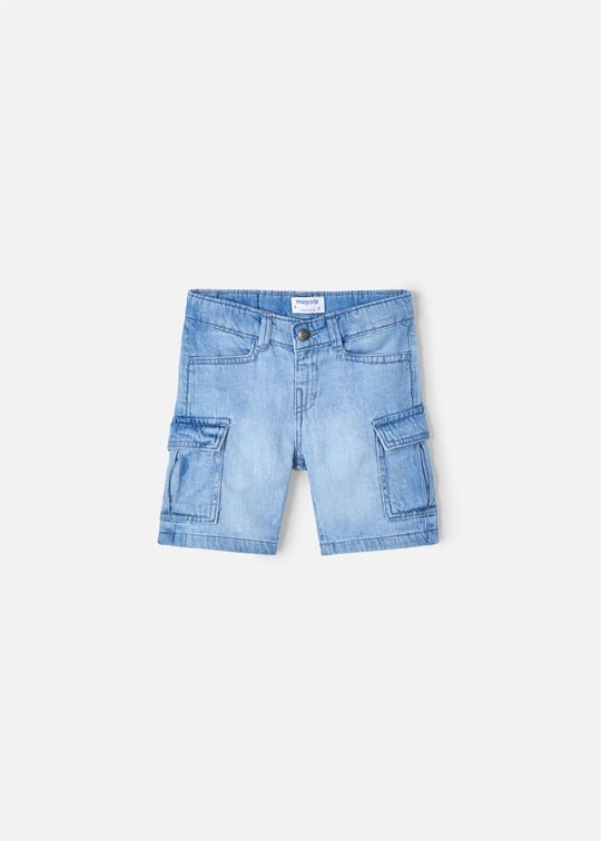Mayoral Erkek Çocuk Denim Bermuda Şort Mavi 3229