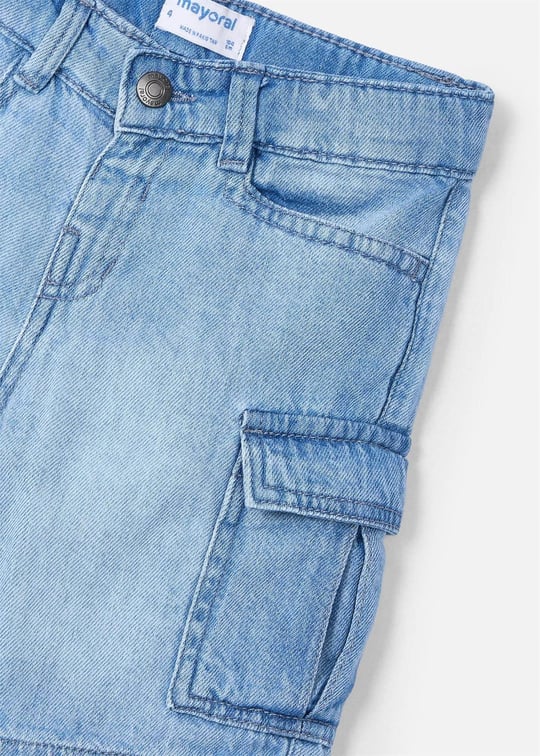Mayoral Erkek Çocuk Denim Bermuda Şort Mavi 3229