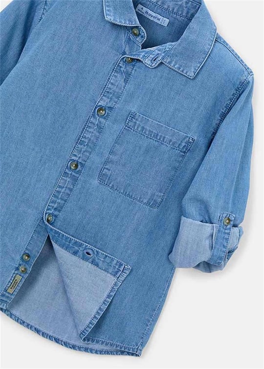 Mayoral Erkek Çocuk Denim Gömlek Mavi 3122