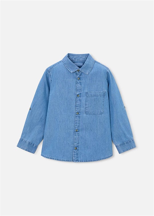 Mayoral Erkek Çocuk Denim Gömlek Mavi 3122