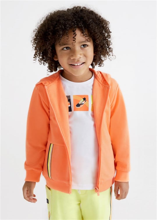 Mayoral Erkek Çocuk Fermuarlı Kapüşonlu Sweatshirt Oranj 3412
