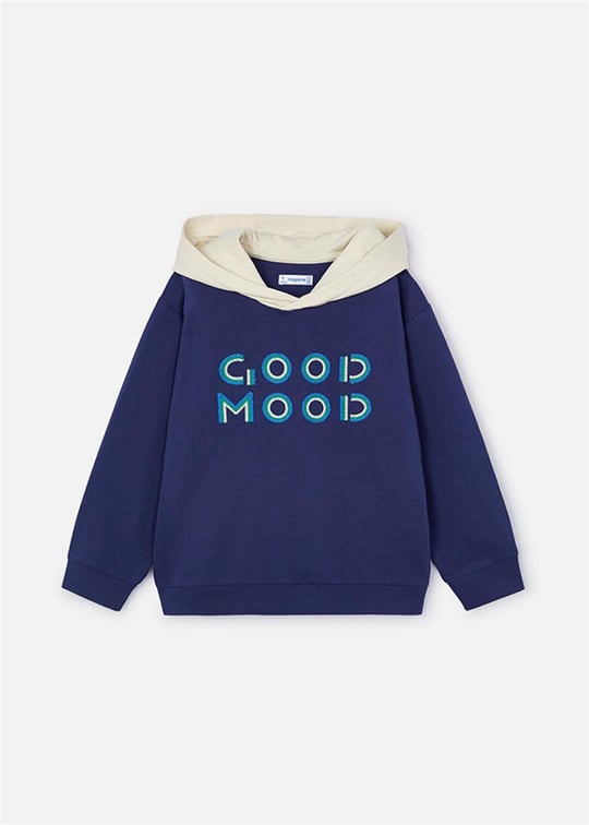Mayoral Erkek Çocuk İşlemeli Kapüşonlu Sweatshirt Lacivert 3482