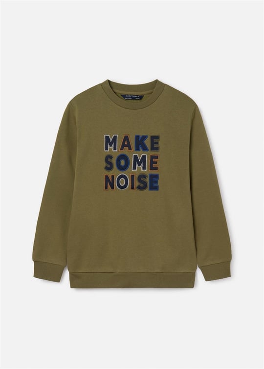 Mayoral Erkek Çocuk İşlemeli Sweatshirt Haki 7488