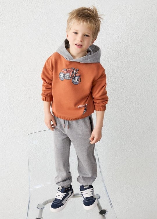 Mayoral Erkek Çocuk Kapüşonlu Sweatshirt Eşofman Takımı Kiremit 4806