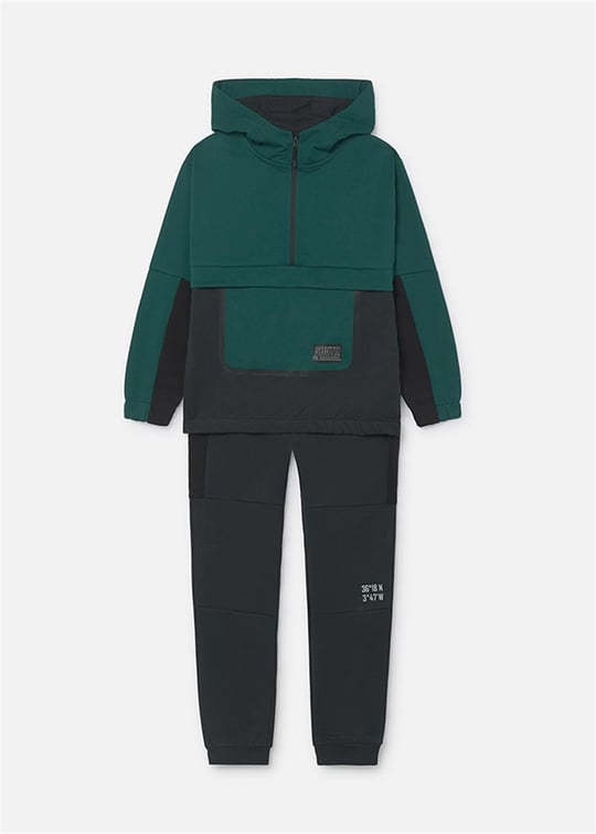 Mayoral Erkek Çocuk Kapüşonlu Sweatshirt Eşofman Takımı Zümrüt 7857