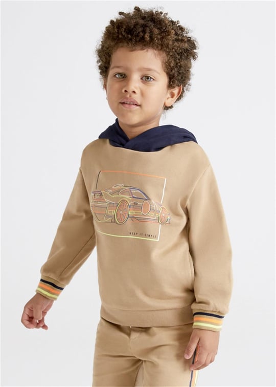 Mayoral Erkek Çocuk Kapüşonlu Sweatshirt Vizon 3404