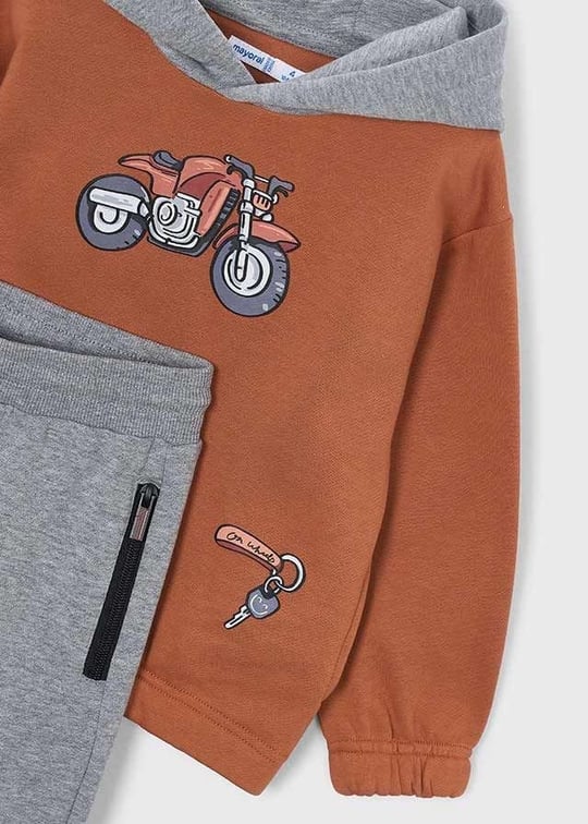 Mayoral Erkek Çocuk Kapüşonlu Sweatshirt Eşofman Takımı Kiremit 4806