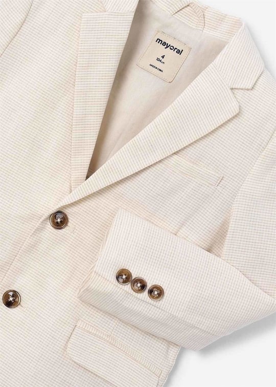 Mayoral Erkek Çocuk Kareli Blazer Ceket Krem 3437