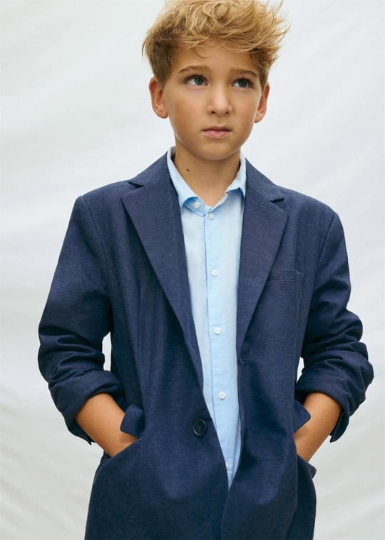 Mayoral Erkek Çocuk Keten Blazer Ceket Lacivert 6413