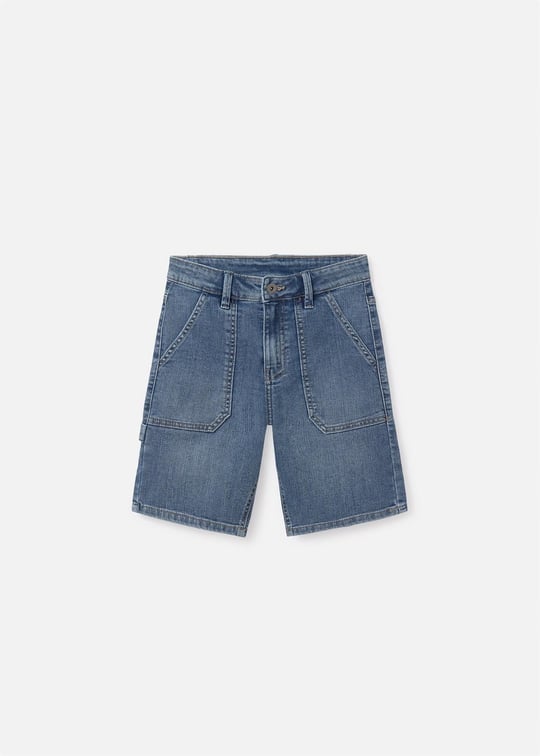 Mayoral Erkek Çocuk Maksi Cepli Denim Şort Koyu Mavi 6204