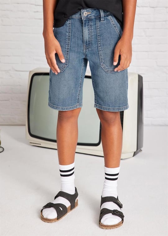 Mayoral Erkek Çocuk Maksi Cepli Denim Şort Koyu Mavi 6204