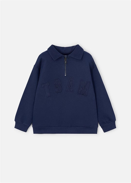 Mayoral Erkek Çocuk Polo Yaka Sweatshirt Lacivert 4402