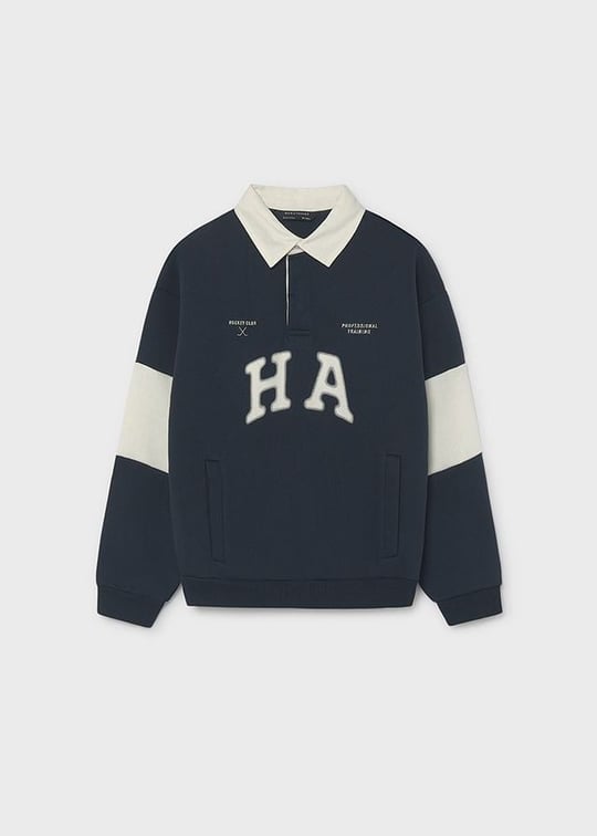 Mayoral Erkek Çocuk Polo Yaka Sweatshirt Lacivert 7406