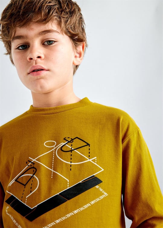 Mayoral Erkek Çocuk Uzun Kollu Tişört Hardal 7093