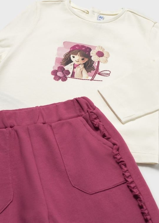 Mayoral Kız Bebek 3'lü Kapüşonlu Ceket Eşofman Takımı Pembe 2839
