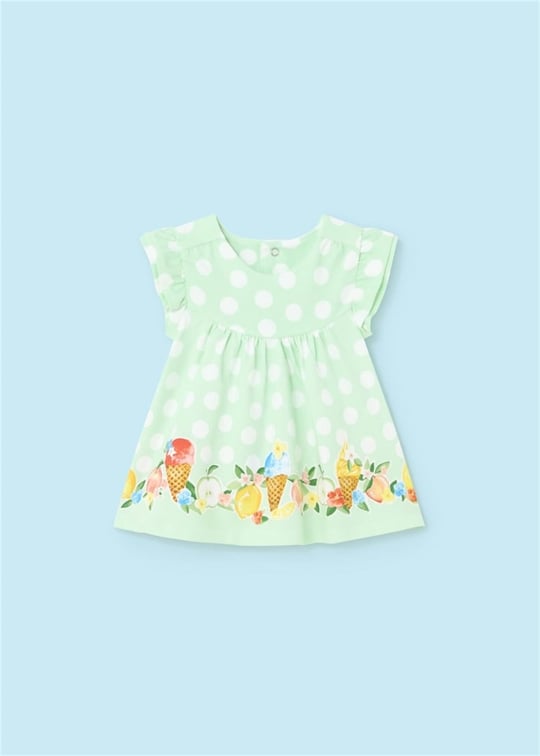 Mayoral Kız Bebek Baskılı Elbise Mint 1833