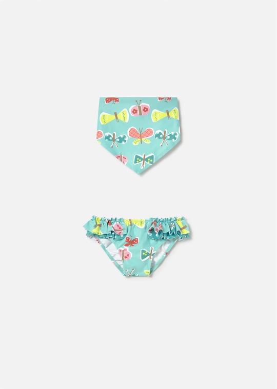 Mayoral Kız Bebek Baskılı Mendil Bikini Altı Takım Turkuaz 1657
