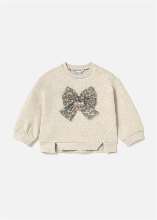 Mayoral Kız Bebek Baskılı Sweatshirt Bej 2433