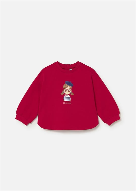 Mayoral Kız Bebek Baskılı Sweatshirt Kırmızı 1495