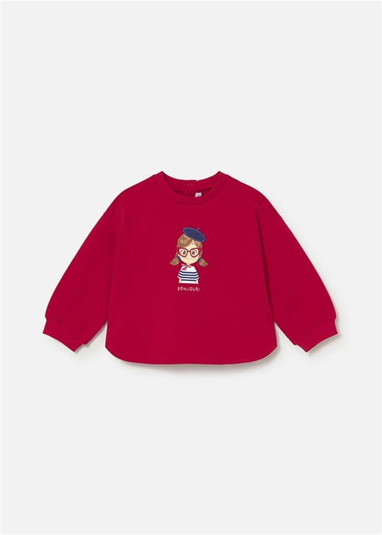 Mayoral Kız Bebek Baskılı Sweatshirt Kırmızı 1495