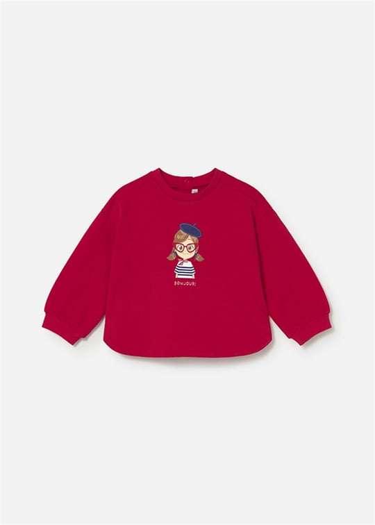 Mayoral Kız Bebek Baskılı Sweatshirt Kırmızı 1495