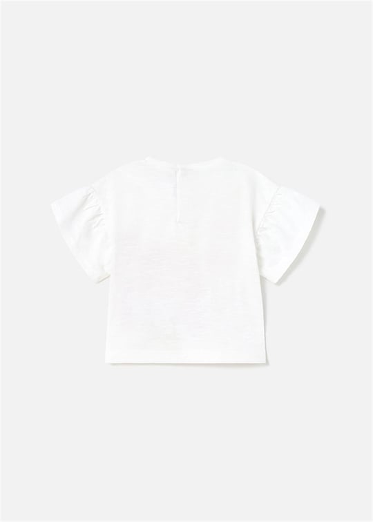 Mayoral Kız Bebek Baskılı T-shirt Beyaz 1010