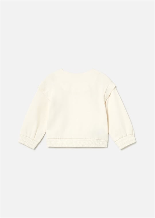 Mayoral Kız Bebek Fermuarlı Sweatshirt Ekru 1491