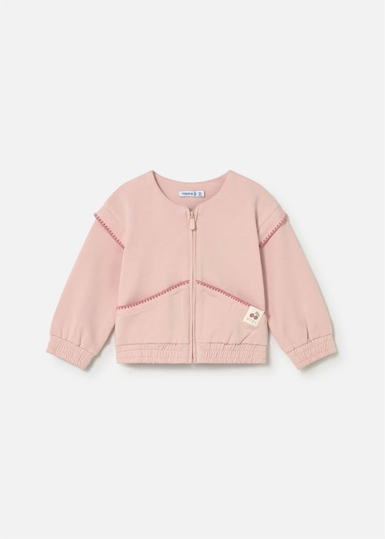 Mayoral Kız Bebek Fermuarlı Sweatshirt Pudra 1491