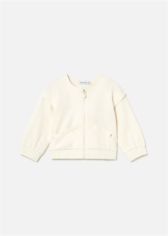 Mayoral Kız Bebek Fermuarlı Sweatshirt Ekru 1491