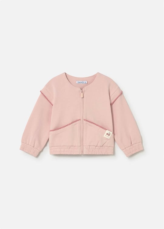 Mayoral Kız Bebek Fermuarlı Sweatshirt Pudra 1491