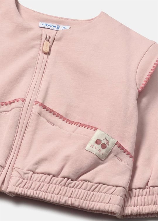 Mayoral Kız Bebek Fermuarlı Sweatshirt Pudra 1491