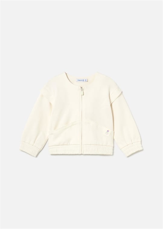 Mayoral Kız Bebek Fermuarlı Sweatshirt Ekru 1491