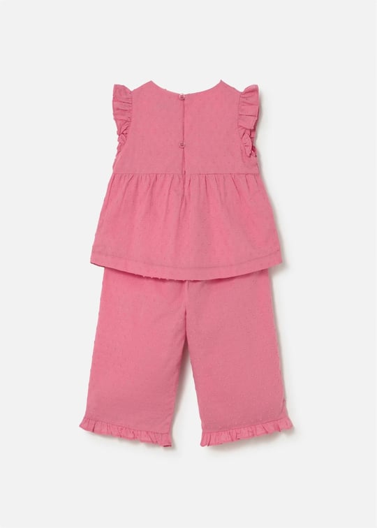Mayoral Kız Bebek Fırfırlı Bluz Pantolon Takım Pembe 1514
