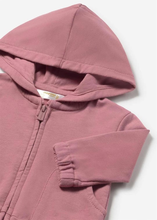 Mayoral Kız Bebek Kapüşonlu Fermuarlı Sweatshirt Gül Kurusu 1488