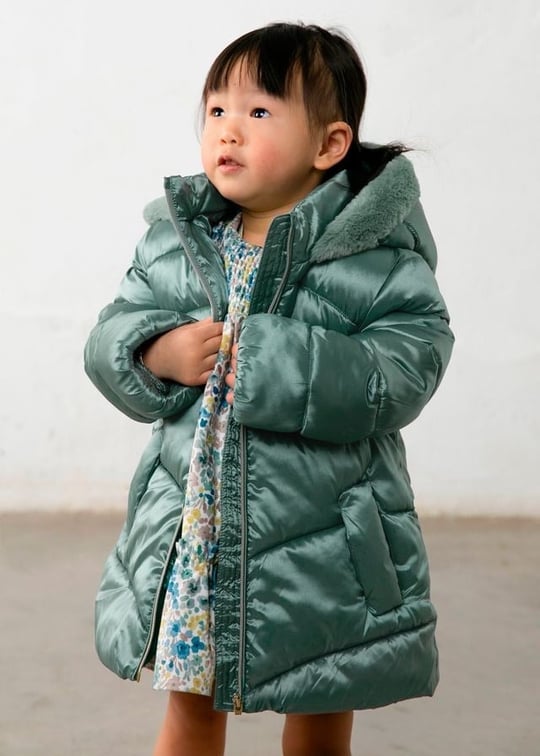 Mayoral Kız Bebek Kapüşonlu Şişme Mont Mint 2440