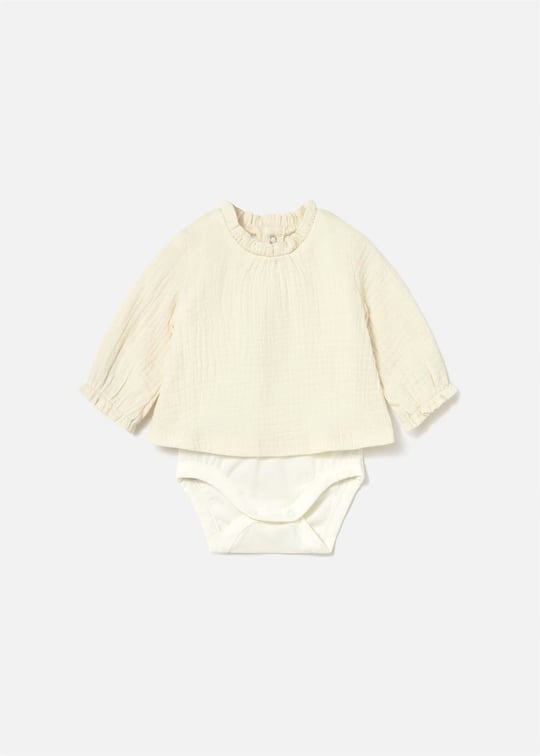 Mayoral Kız Bebek Müslin Tulum Krem 2723
