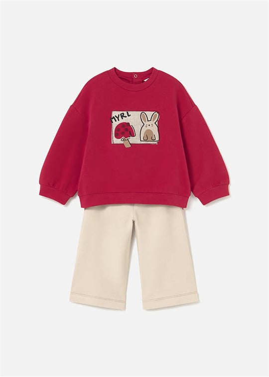 Mayoral Kız Bebek Pantolon Sweat Takım Kırmızı 2594