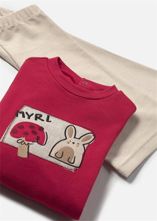 Mayoral Kız Bebek Pantolon Sweat Takım Kırmızı 2594
