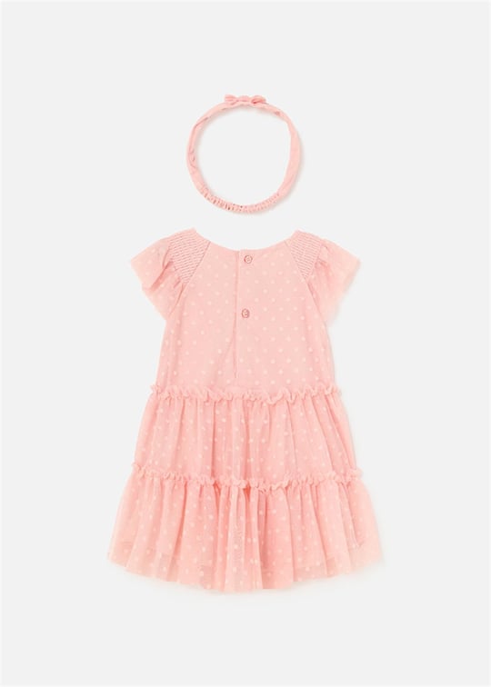 Mayoral Kız Bebek Saç Bantlı Plumeti Elbise Pastel Pembe 1920