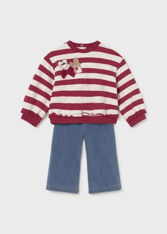 Mayoral Kız Bebek Sweatshirt Tayt Takım Kırmızı 2706