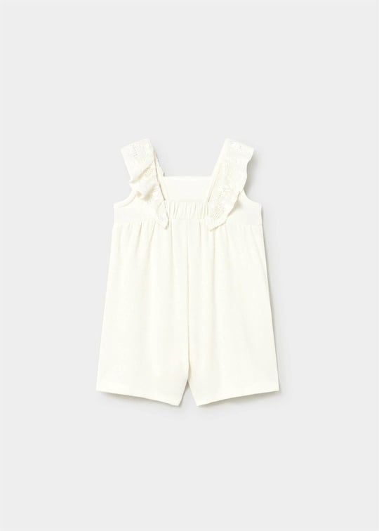 Mayoral Kız Bebek Tığ İşi Kısa Tulum Krem 1827