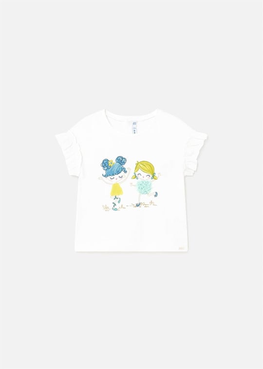Mayoral Kız Bebek Tişört Beyaz-Yeşil 1010
