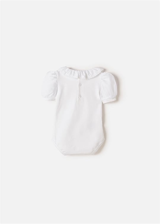 Mayoral Kız Bebek Yakalı Kısa Kol Zıbın Body Beyaz 1701