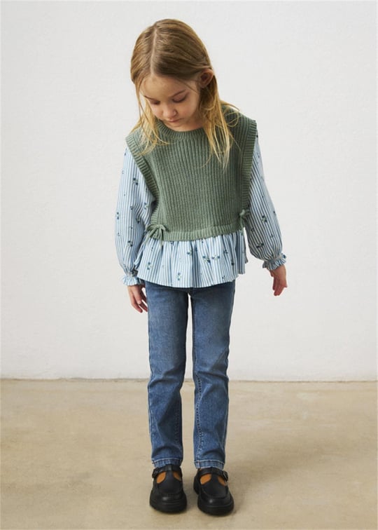 Mayoral Kız Çocuk Basic Denim Kot Pantolon Mavi 577
