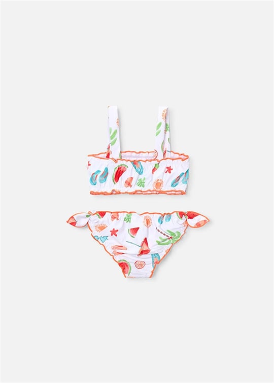 Mayoral Kız Çocuk Baskılı Bikini Takımı Turuncu 3735