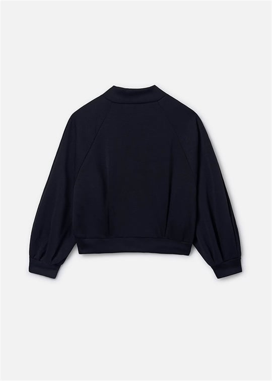 Mayoral Kız Çocuk Baskılı Fermuarlı Sweatshirt Siyah 6409